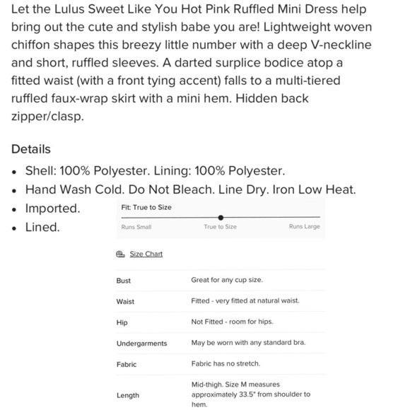 LULUS SWEET LIKE YOU HOT PINK RUFFLED SURPLICE CHIFFON MINI DRESS - Picture 2 of 16